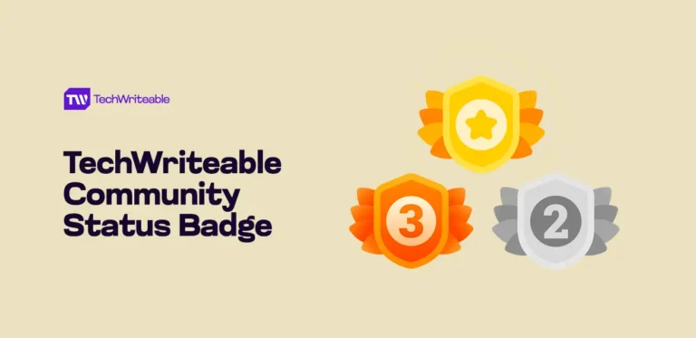 What is the TechWriteabe Community Status Badge?