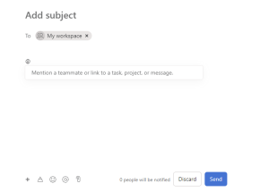 An example of how to use the @ mention shortcut