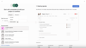 An image displaying how to select an Asana-curated template